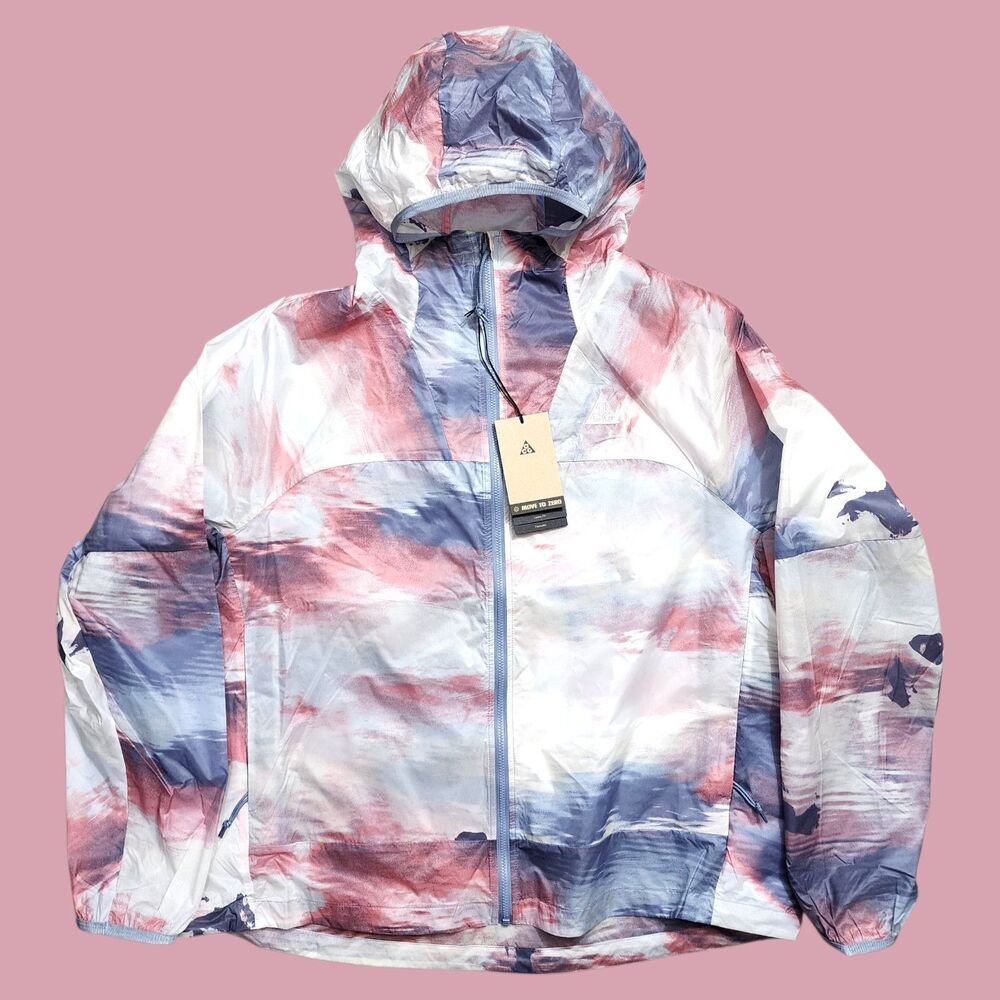 NIKE ACG Cinder Cone Jacket Womens XL Multicolor Full Zip Hooded Windbreaker
